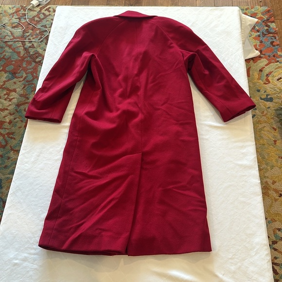 International Scene Vintage Women’s red‎ wool trench coat jacket size 5 / 6 - Picture 9 of 12